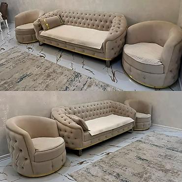divan pufik: Divan kreslo dəsti satılır 400₼. Ünvan binə qəs. 8380. Sevil1 — 1