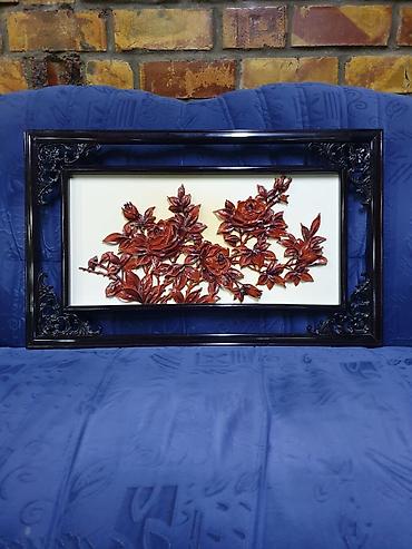 ткань сетка: Картина Лепка розы, Размер: 45×74 — 1