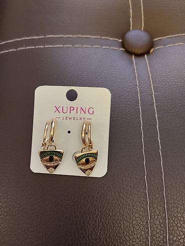 xuping bijuteriya: Xuping Jewelry sırğaları - Model: üçbucaq formalı asqılı sırğa - — 1