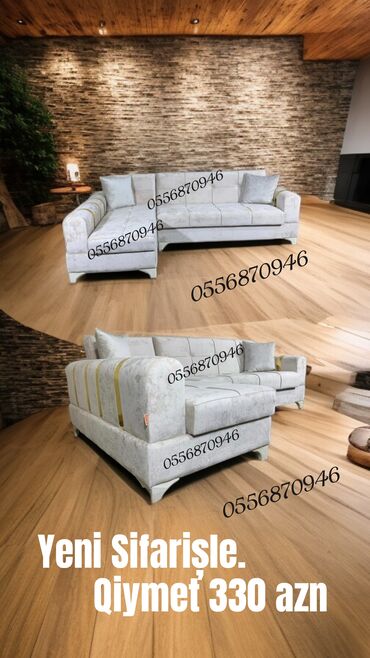 Sifarişlə divanlar: Künc divan, Qonaq otağı üçün, Parça, Bazalı, Açılan — 9