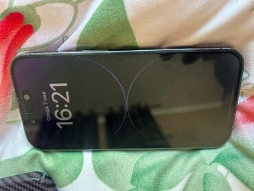 Мобильные телефоны: IPhone 14 Pro, Б/у, 128 ГБ, Deep Purple, Защитное стекло, Кабель, Чехол, 84 %