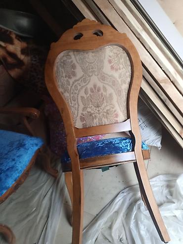 dairevi masa: Klassik üslubda taxta stullar dəsti - Material: bərk ağac karkas, əl — 3