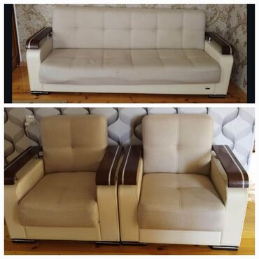 işlənmiş kafel: Б/у, Диван, 2 кресла, С подъемным механизмом, Раскладной