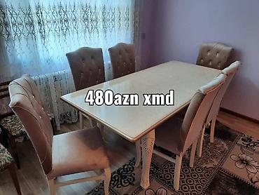 Masa və oturacaq dəstləri: Qonaq otağı üçün, Yeni, Açılan, Oval masa, 6 stul -da lalafo.az — 6 Masa və oturacaq dəstləri: Qonaq otağı üçün, Yeni, Açılan, Oval masa, 6 stul — 6