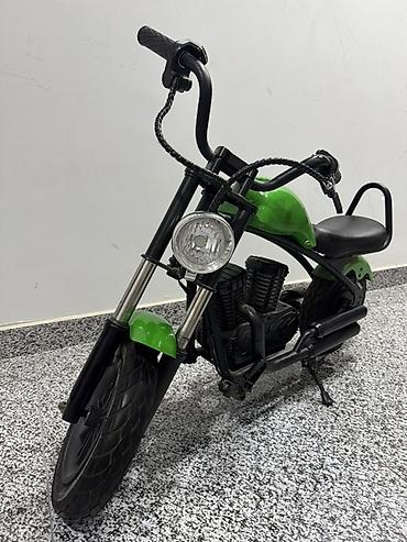 Детские электрокары: Uşaq üçün mini motosiklet – chopper üslubunda - Rəng: yaşıl-qara - — 1