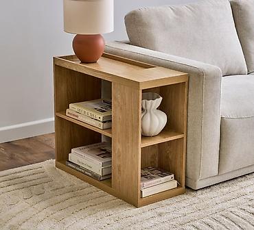 study table: Компактный приставной стол‑стеллаж для дивана. - Материал: ЛДСП/шпон — 1