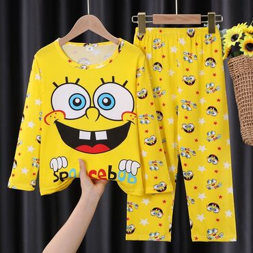 детские боди и слипы: ПИЖАМА ДЕТСКАЯ НОВАЯ🔥🔥🔥 РИСУНОК SpongeBob 🎀 Размер 8, 90-105см