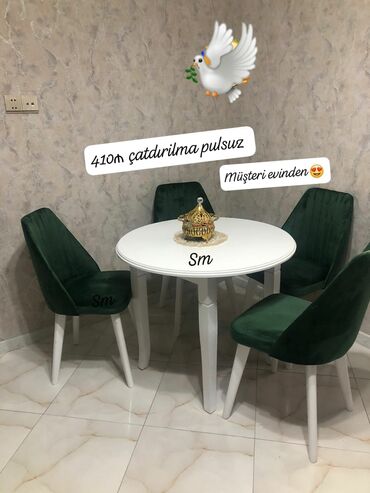 стеклянный стол: Для кухни, Новый, Круглый стол, 4 стула