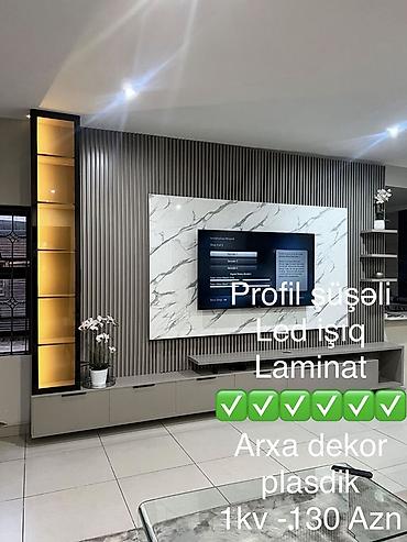 Sifarişlə TV stendlər: Müasir TV divar paneli və media konsolu dizaynı - Dizayn: Minimal və — 11