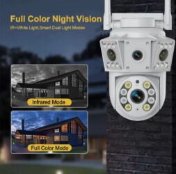 Videomüşahidə: 2 kameralı Rəngli Gecə Görüşlü Wi‑Fi PTZ Təhlükəsizlik Kamerası - 2MP — 9