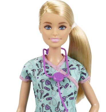 uşaq velür insancıqlar: Barbie "Sən Hər Şey Ola Bilərsən" seriyasından tibb bacısı geyimində