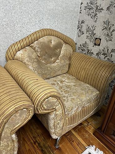 işlənmiş oturacaqlar: Klassik tərz kreslo - Rəng və naxış: Qızılı-bej tonlarda, klassik — 2