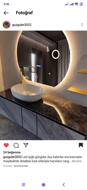 Sifarişlə qonaq dəstləri: Hamam mebeləri Moydadırlar dolablar led işığlı güzgülər duş kabinələr — 13