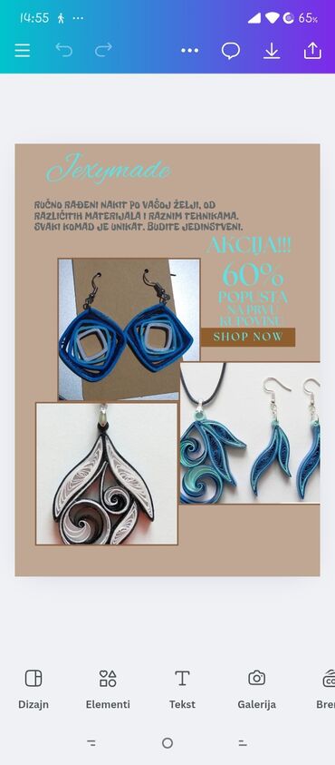 Minđuše: Pirsing, Handmade, Materijal: Epoksi smola — 7