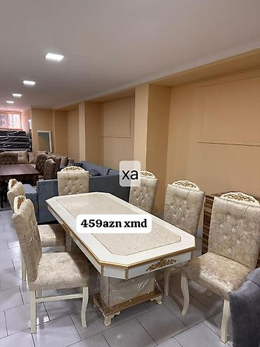Klassik üslubda yemək dəsti: - 1 ədəd düzbucaqlı masa və 6 ədəd stul -