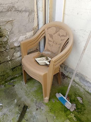 balaca kreslo: Plastik bağ dəsti – masa və 2 ədəd kreslo - Rəng: açıq qəhvəyi (bej — 2