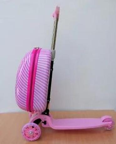 Trotineti, skejtbordovi i hoverbordovi: Dečiji trotinet sa integrisanim koferom u roze boji, idealan za — 28