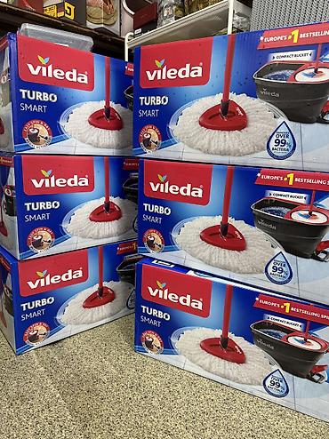 Хозтовары: Набор для уборки Vileda Turbo Smart — компактная система с шваброй и — 3