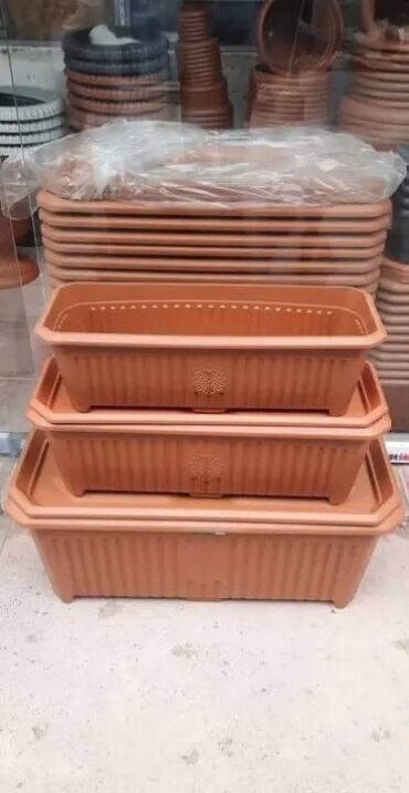 Bağ və bostan üçün digər məhsullar: Dibcek dibcek qabi duzbucaqli balkon heyet ucun gul qabi duzbucaqli — 26