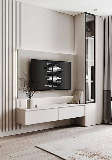 Гарнитуры для зала: Гарнитур для зала, Тумба под ТВ, МДФ, цвет - Серый — 21