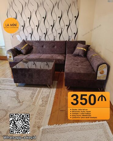 toxuma ipler: Künc divan dəsti – LA Mini (Laconic & Minimalism) - Ölçülər: 260