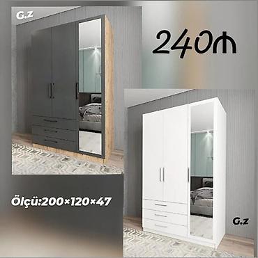dolab modelləri: Üç qapılı paltar dolabı – güzgülü model - Rəng variantları — 1