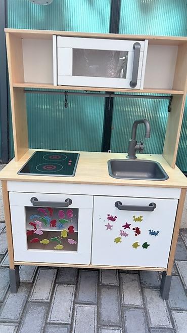 Игрушечные кухни: Uşaq oyun mətbəxi dəsti - Material: ağac/kontrplak karkas, plastik — 1