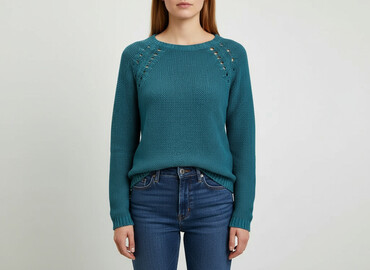 sweter z koronką na dole: H&M, Women`s sweater, size XS