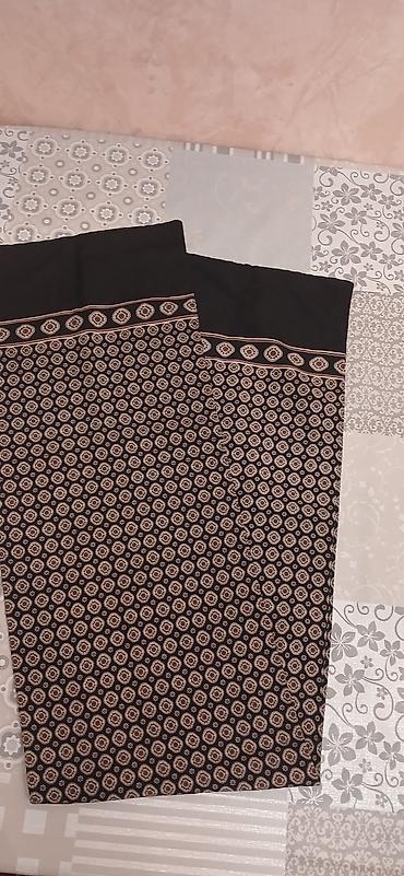 qadın baş ortuyu: Qara rəngli klassik naxışlı şərf/dəst - Material: yüngül, axıcı parça — 4