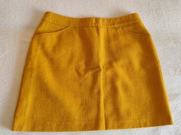 plisirane suknje: M (EU 38), Mini length, color - yellow