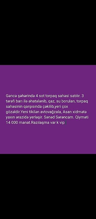 yeni suraxanida: 4 sot, Tikinti, Makler, Bələdiyyə — 1