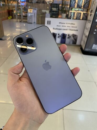 Apple iPhone: IPhone 13 Pro Max, Б/у, 512 ГБ, Sierra Blue, Защитное стекло, 100 %