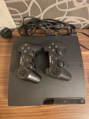 PS2 & PS1 (Sony PlayStation 2 & 1): PlayStation 3 (PS3) Slim oyun konsolu komplekt - Model: PS3 Slim (üst