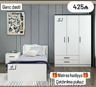 tumba mebel: Gənc dəsti – modern, ağ rəngli yataq otağı mebel komplekti. Tərkibi — 1