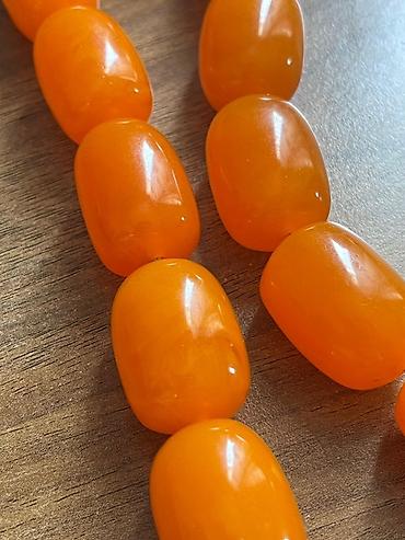 amber elixir mystery: Atəşi Kəhraba 100% - Material: Parlaq, canlı, alov rəngli narıncı — 2