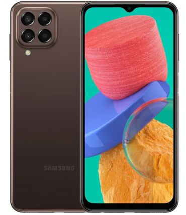 беспроводной телефон: Samsung Galaxy M33 5G, Колдонулган, 128 ГБ, түсү - Күрөң, 2 SIM