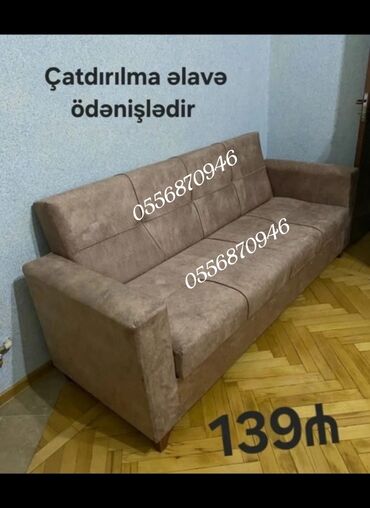 Divanlar: Di̇van-kravat, Açılan, Bazasız, Vеlur parça, Ödənişli çatdırılma — 15