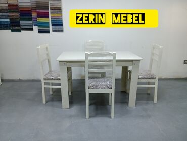 Masa və oturacaq dəstləri: Mətbəx üçün, Yeni, Dördbucaq masa, 4 stul — 4