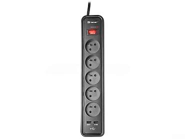 Surge protector TRACER Mobile ready 1.5 m Black (5 outlets + 2USB