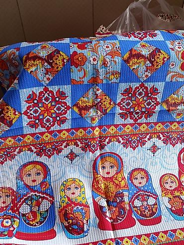 Полотенца: Кухонные вафельные полотенца с ярким принтом. размер 50/70 Материал — 11