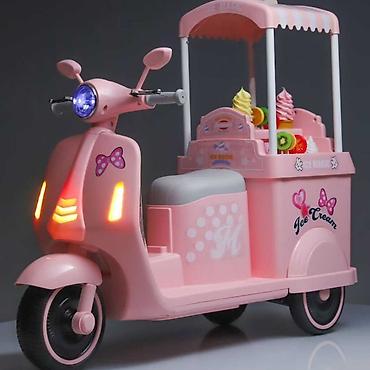 Uşaq dünyası: Uşaq üçün elektrikli “Ice Cream” skuteri – dondurma köşkü temalı — 2