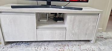 study table: Тумба и подставка для телевизора, Б/у, Напольная, Самовывоз, цвет - Серый — 1