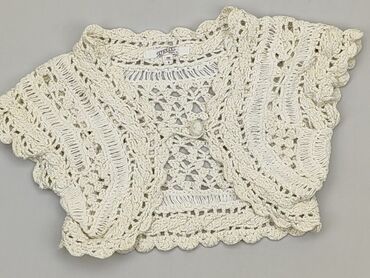 biały sweterek z perełkami: Bolera 8 lat, Tkaniny syntetyczne, stan - Dobry