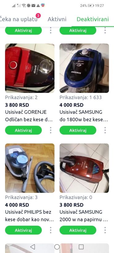 Klasični usisivači: Usisivač GORENJE Odličan na papirnu kesu i kompletan 
 Mirjevo — 10