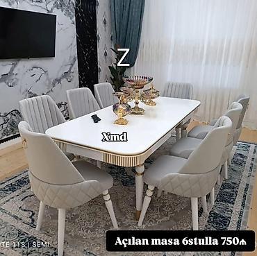 taxta stul stol: Qonaq otağı üçün, Yeni, Açılan, 6 stul — 1