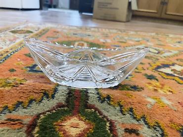 Konfet qabları: Kəsimli şüşə/kristal qab dəsti - 3 ədəd dekorativ şüşə/kristal qab - — 26