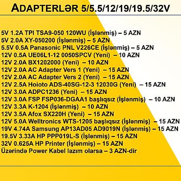 Аксессуары для ПК: Adapterlər “5/5.5/12/19/19.5V 0.5/1/2/3/4/5A” ⭐5V 1.2A TPI TSA9-050 — 2