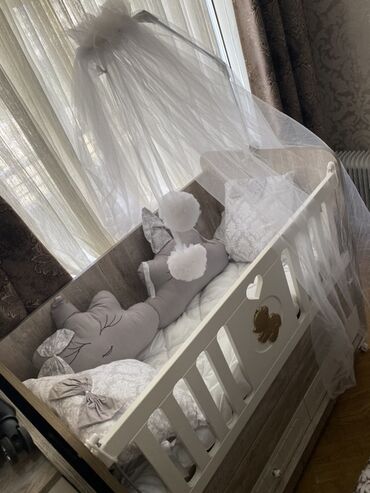 tek adamliq carpayilar: Для девочки и мальчика, Четырехугольная, Колыбель, С бортиками, С матрасом, Без механизма качания