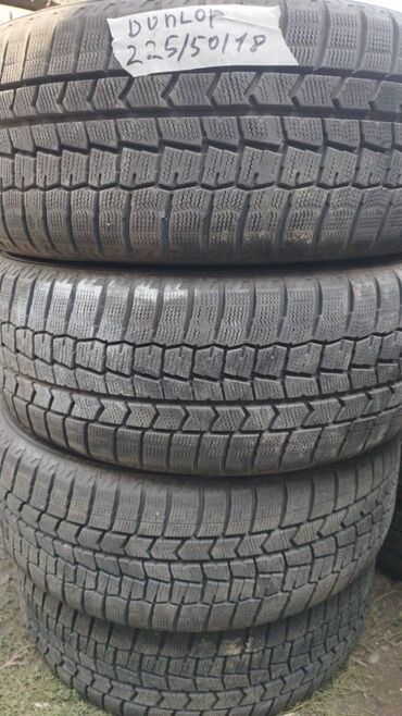Шиналар 225 / 50 / R 18, Кыш, Колдонулган, Комплект, Жеңил унаалар, Жапония, Dunlop
