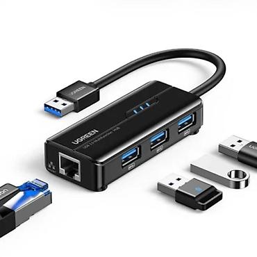 UGREEN USB 3.0 Hub + Ethernet Adapter - 3x USB 3.0 port: yüksək lalafo.az -da UGREEN USB 3.0 Hub + Ethernet Adapter - 3x USB 3.0 port: yüksək